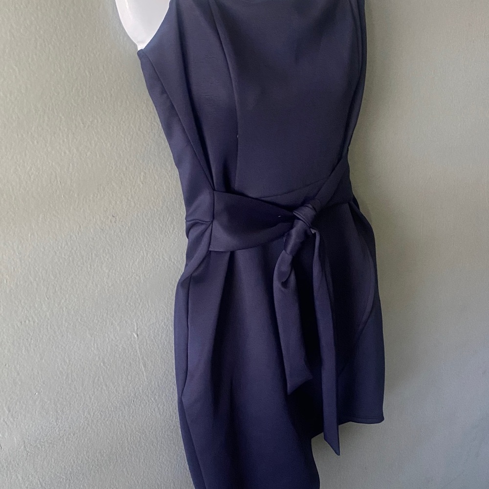 NWT Charlotte Russe Strapless Navy Tie-Waist Cocktail Dress - Picture 4 of 11